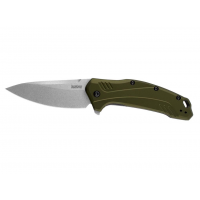 Kershaw Link Drop Point Knife Olive Aluminum (3.25" Stonewash 20CV)