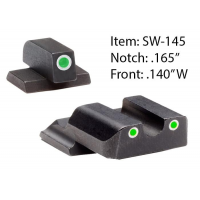 Ameriglo Classic Style Night Sight Set for S&W M&P Shield / Front Tritium - Green / Front Outline - White / Rear Tritium - Green / Rear Outline  White