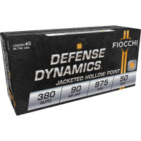 Fiocchi Pistol Shooting Dynamics Handgun Ammunition .380 ACP 90 gr JHP 975 fps 50/box