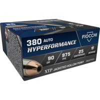 Fiocchi Hyperformance Defense Handgun Ammunition .380 ACP 90 gr XTP 975 fps 25/box