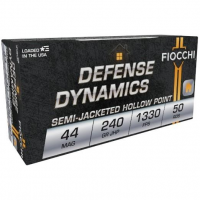 Fiocchi Pistol Shooting Dynamics Handgun Ammunition .44 Mag 240 gr JHP 1330 fps 50/ct