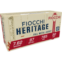 Fiocchi Pistol Shooting Dynamics Handgun Ammunition 7.62x38mmR 97 gr FMJ 1082 fps 50/box