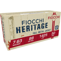 Fiocchi Pistol Shooting Dynamics Handgun Ammunition 7.63x25 Mauser 88 gr FMJ 1425 fps 50/box