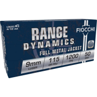 Fiocchi Pistol Shooting Dynamics Handgun Ammunition 9mm Luger 115 gr FMJ 50/Box