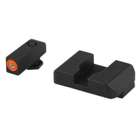 Ameriglo Glock Gen1-4 Hackathorn Sight for Glock 42-43 Green Tritium Orange Front - Black Serrated Rear