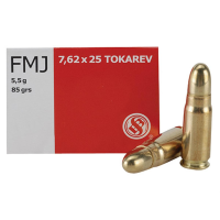 Sellier & Bellot Pistol & Revolver Ammo 7.62x25mm Tokarev 85 gr FMJ  50/box