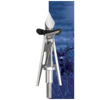 SIK 2-Blade Expandable SK2CB Crossbow Broadhead 2-inch Offset Entry - Silver/Black