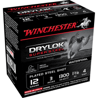 Winchester Super-X Drylok Super Steel 12 ga 3" MAX 1 3/8 oz #4 1300 fps - 25/box