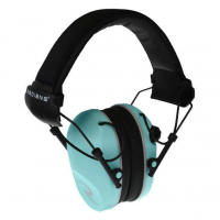 Radians Dual Microphone Electronic Earmuff 3.5mm Stereo Jack 23dB Black Aqua