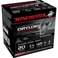 Winchester Super-X Drylok Super Steel 20 ga 2 3/4" MAX 3/4 oz #4 1425 fps - 25/box