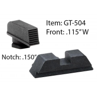 Ameriglo Defoor Performance Black Sight Set for Glock 17-39 / Front Width .115" / Rear Notch .150"