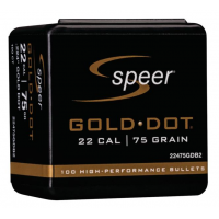 Speer Gold Dot Component Rifle Bullets .224 cal .224" 75 gr GOLD DOT SP - 100/Box