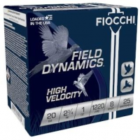 Fiocchi High Velocity Shotshells 20ga 2-3/4" 1oz #8 25/ct