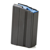 ASC AR-15 Stainless Steel Magazine 6.5 Grendel Black with Blue Follower 5/rd
