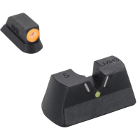 Meprolight Hyper Bright V-Sight Fixed Pistol Set for CZ 75/85/97/SP01 Green with Orange Front