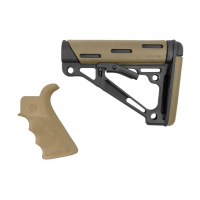 Hogue AR-15/M-16 2-Piece Kit Flat Dark Earth Grip and Collapsible Buttstock - Fits Commercial Buffer Tube