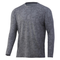 Huk Waypoint Running Lakes Long Sleeve Shirt Volcanic Ash S