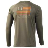 Huk Huk and Bars Pursuit Long Sleeve Shirt Moss S