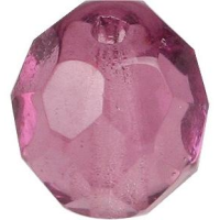 Top Brass 8mm Glass Beads Purple 20pk