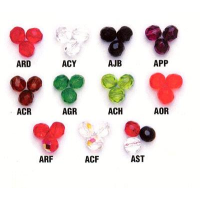 Top Brass 8mm Glass Beads Red Flash 20pk