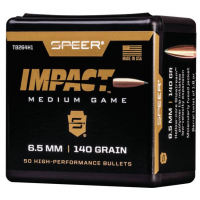 Speer Impact Medium Game Rifle Bullets 6.5mm 140gr TIPPED PLATED CB 50/rd