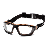 Pyramex Carhartt Carthage Shooting Glasses Black and Tan with Clear Anti-Fog Lens