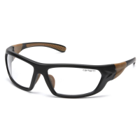 Pyramex Carhartt Carbondale Shooting Glasses Black and Tan with Clear Lens