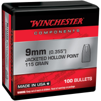 Winchester Handgun Bullets 9mm Luger .355" 115 gr JHP 100/ct