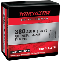 Winchester Handgun Bullets .380 ACP .356" 95 gr FMJ 100/ct
