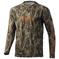 Huk Pursuit Long Sleeve Shirt Mossy Oak Bottomland S