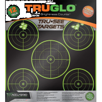 TRUGLO TRU-SEE Self Adhesive Targets - 5 Bullseye 12x12 Green 12 Pack