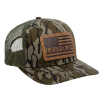 Leupold Leather Flag Trucker Hat Mossy Oak Bottomland Camo/Green