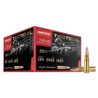 Norma Range & Training Rifle Ammunition 7.62x39 124gr FMJ 2430 fps 20/ct