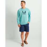 Huk Icon Crew Long Sleeve Shirt Marine Blue L