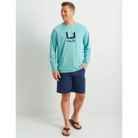 Huk Icon Crew Long Sleeve Shirt Marine Blue XL