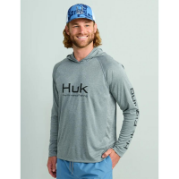 Huk Vented Pursuit Long Sleeve Hoodie Night Owl Heather S