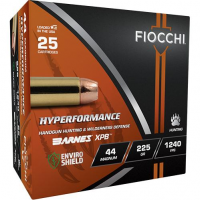 FIOCCHI Hyperformance Hunt Handgun Ammunition .44 Rem Mag 225gr HP 1240 fps 25/ct