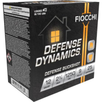 Fiocchi Defense Dynamics Shotshells 12ga 2-3/4" 9-pellet 1250 fps #1 25/ct