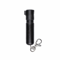 Sabre Mighty Discreet Pepper Spray with Snap Clip Keychain Black Clamshell