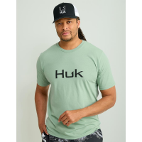 Huk Logo Short Sleeve Shirt Fog Green S