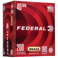 Federal Champion Training Handgn Ammunition .40 S&W 115gr FMJ 1000 fps 200/ct