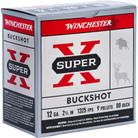 Winchester Super-X Shoshells 12ga 2-3/4" 9plts 1325 fps #00 Buck 25/ct