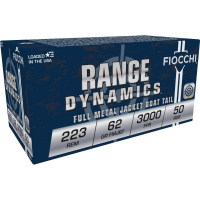 Fiocchi Rifle Shooting Dynamics Rifle Ammunition .223 Rem 62 gr FMJBT 3000 fps - 50/box