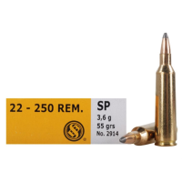 Sellier & Bellot Rifle Ammunition .22-250 Rem 55 gr SP  - 20/box