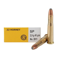 Sellier & Bellot Rifle Ammunition .22 Hornet 45 gr SP 2346 fps - 20/box