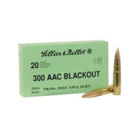 Sellier-Bellot Subsonic Rifle Ammunition .300  Blackout 200 gr FMJ 1060 fps 20/ct