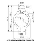 Superlative Arms .750" Adjustable Gas Block, Bleed Off - Clamp On, Melonite Finish