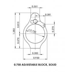 Superlative Arms .750" Adjustable Gas Block, Bleed Off - Solid, Melonite Finish