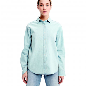 Lole Women's Lorimer Denim Shirt Faded Blue Wash Denim