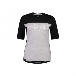 Mons Royale Women's Redwood Enduro VT Shirt Black/Grey Marl